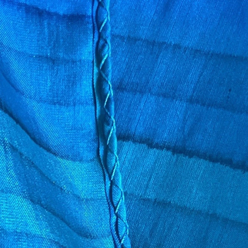 Vintage Jayakar Paris 100% Silk Scarf Signed Blue Purple Striped Oblong France